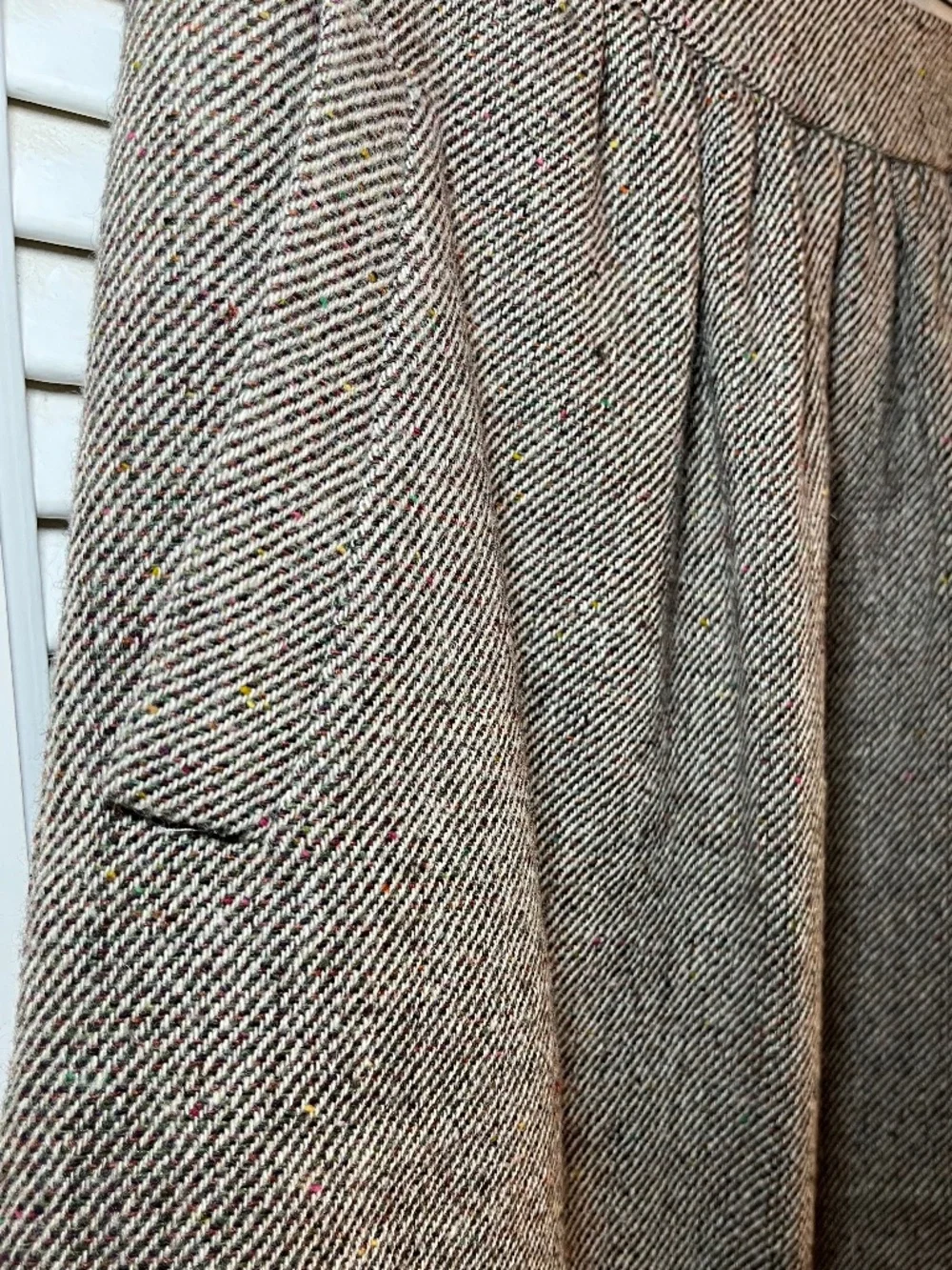 J. Crew Diagonal Twill Tweed Wool Blend Skirt Donegal Flecking Size 2